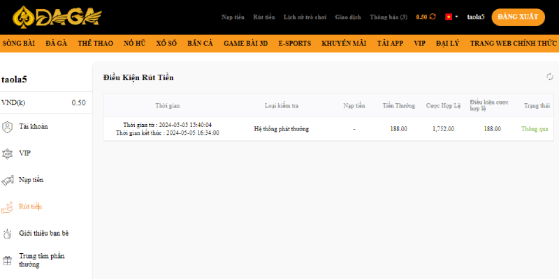 Để rút tiền Daga thành công, cần đáp ứng đầy đủ các điều kiện theo quy định